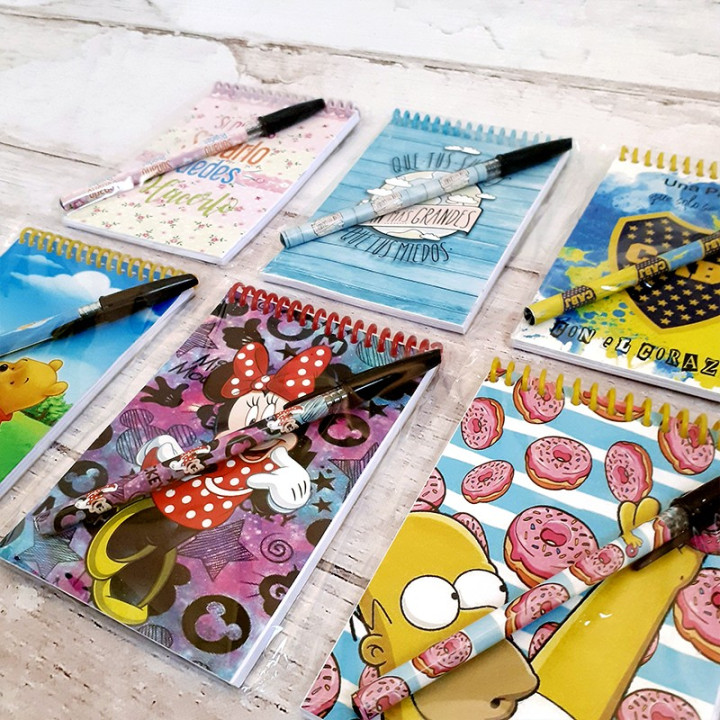 ANOTADOR 10x14 DISEÑOS INFANTILES CON LAPICERA Conv.