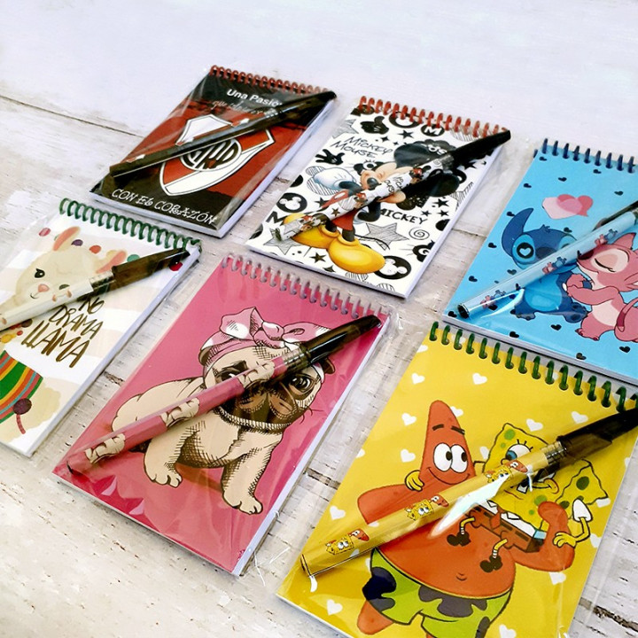 ANOTADOR 10x14 DISEÑOS INFANTILES CON LAPICERA Conv.