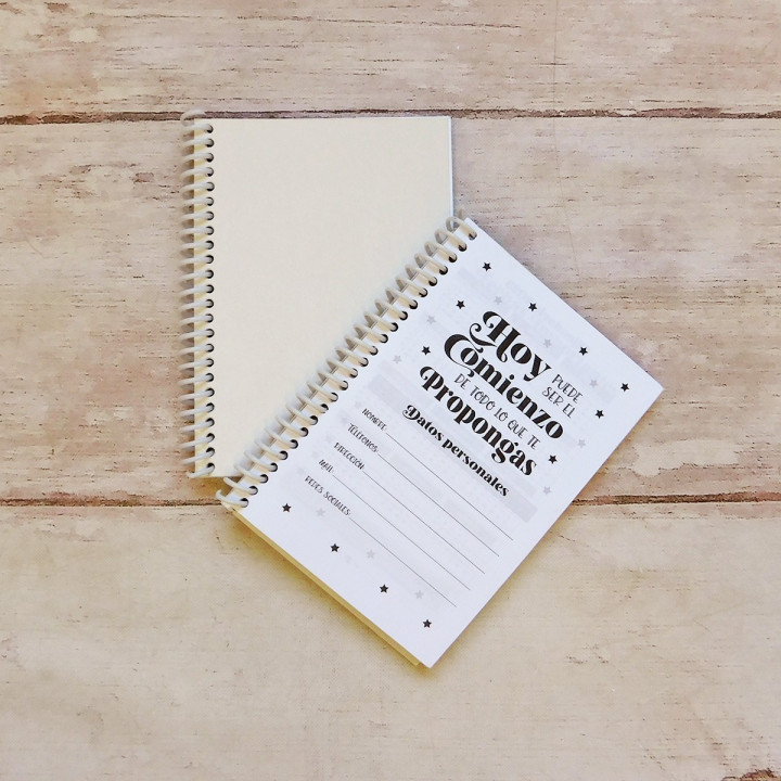 AGENDA  PERPETUA TAMAÑO A6 B&N Sublimable