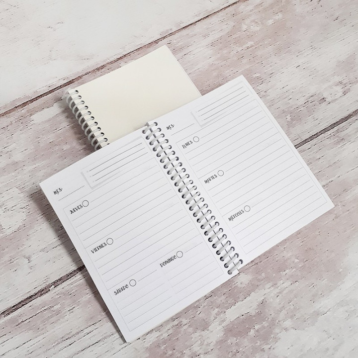 AGENDA  PERPETUA TAMAÑO A6 B&N Sublimable