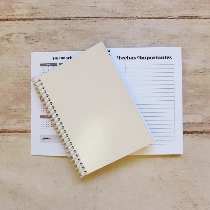 AGENDA  PERPETUA TAMAÑO A6 B&N Sublimable
