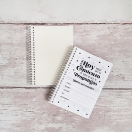 AGENDA PERPETUA TAMAÑO A5 B&N Sublimable