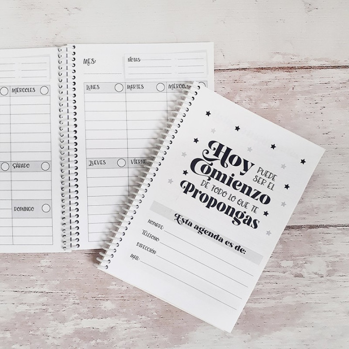 AGENDA PERPETUA TAMAÑO A5 B&N Sublimable