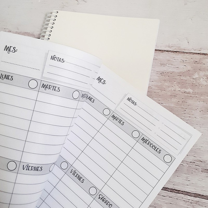 AGENDA PERPETUA TAMAÑO A5 B&N Sublimable