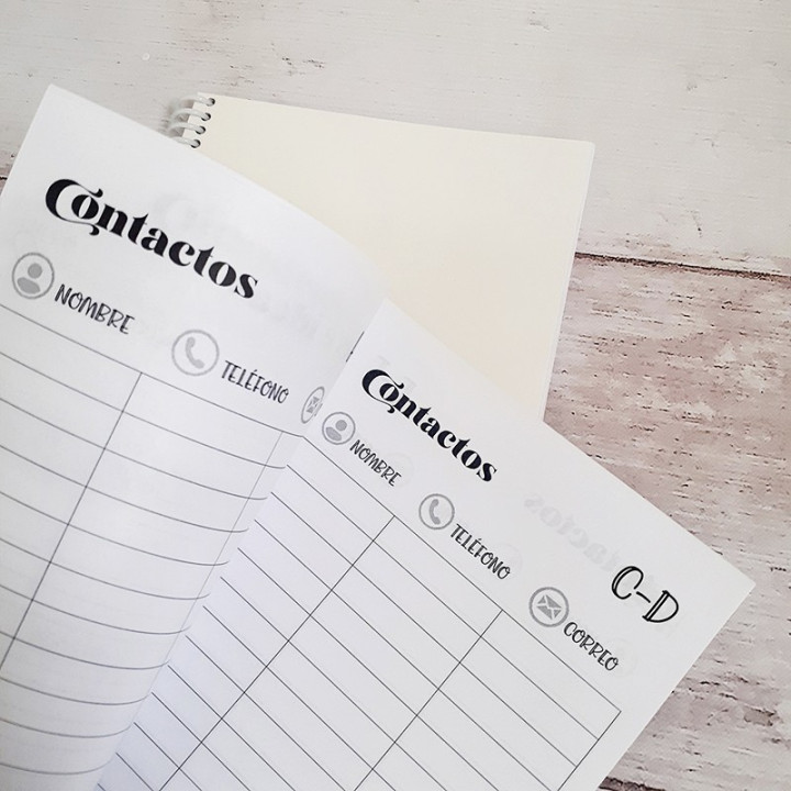 AGENDA PERPETUA TAMAÑO A5 B&N Sublimable