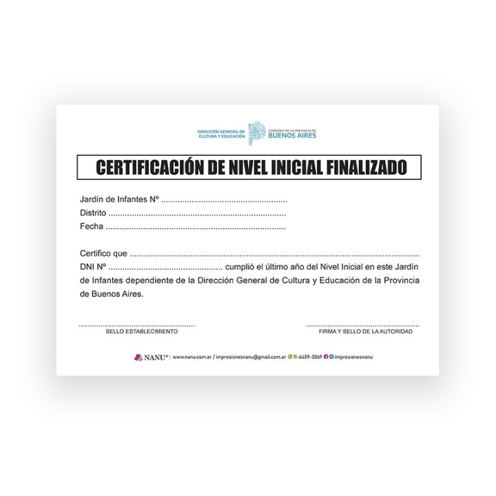 CONSTANCIA DE NIVEL INICIAL FINALIZADO
