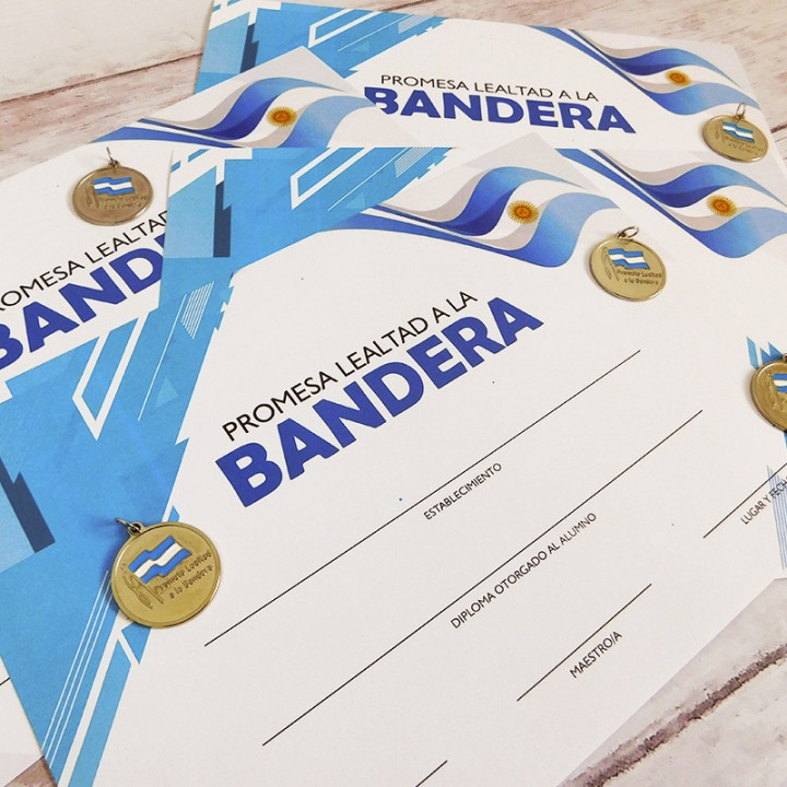 DIPLOMA-MEDALLA Y CINTA Promesa a la Bandera