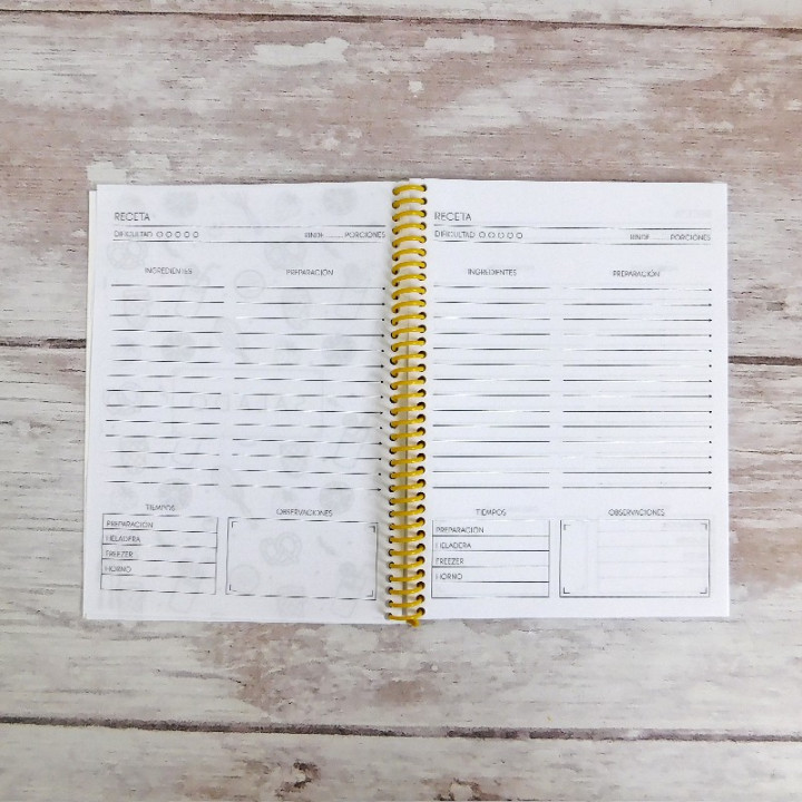 CUADERNO PARA RECETAS Int. B&N Conv.