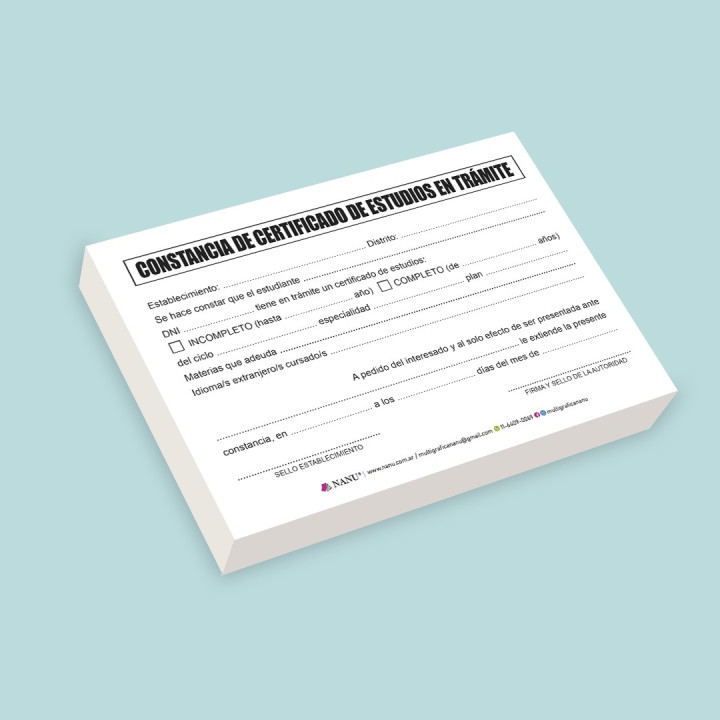 CONSTANCIA DE ESTUDIOS EN TRAMITE
