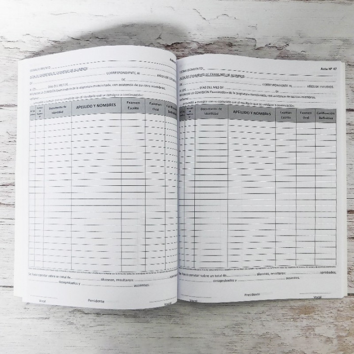 LIBRO ACTA DE EXAMEN