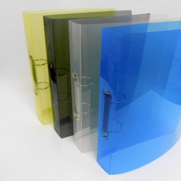 Carpeta Plastica Oficio 2 Aros de Colores Transparentes