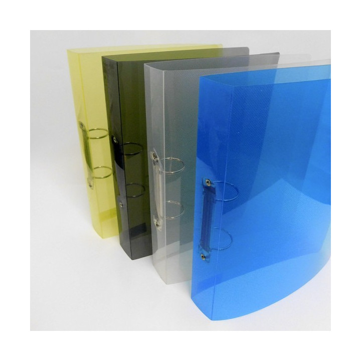 Carpeta Plastica Oficio 2 Aros de Colores Transparentes
