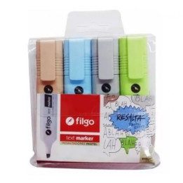 Resaltador Text marker pastel Retro  punta Biselada x4 FILGO