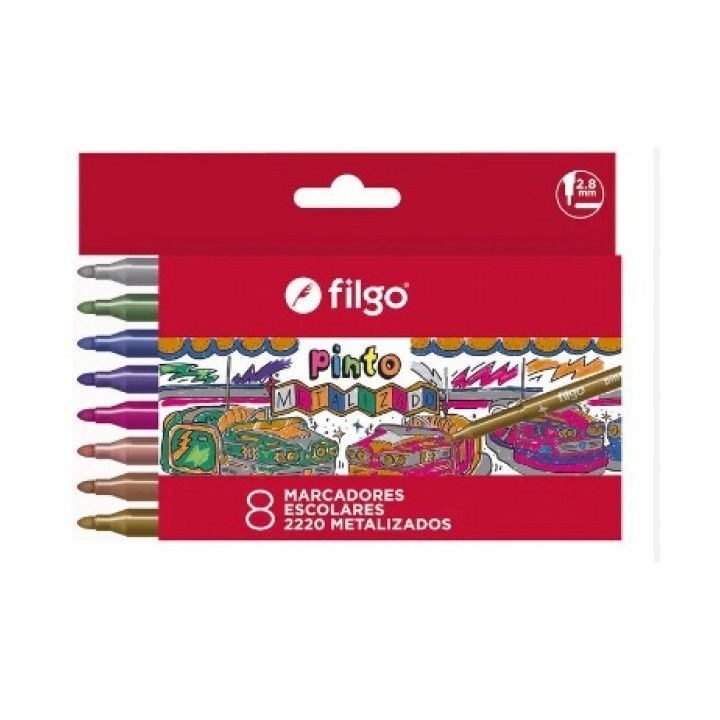 Marcadores 2220 Metalizados x 8 FILGO