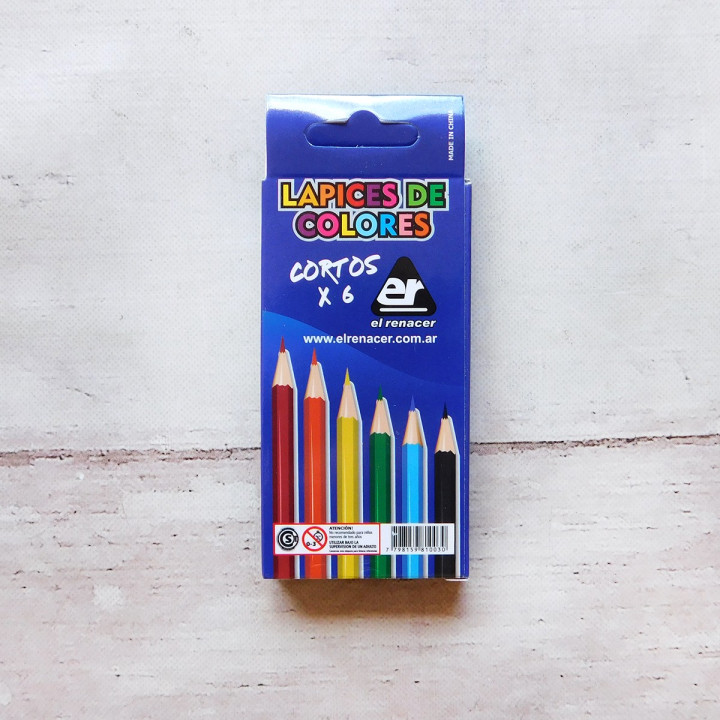 Lapices de Colores Cortos X6
