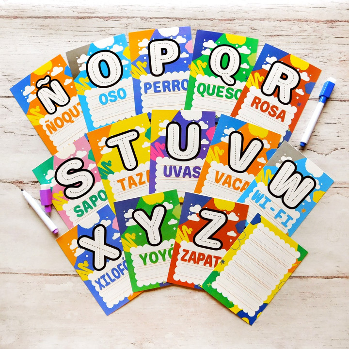 TARJETA CARTAS DIDACTICAS ABC CON FIBRON