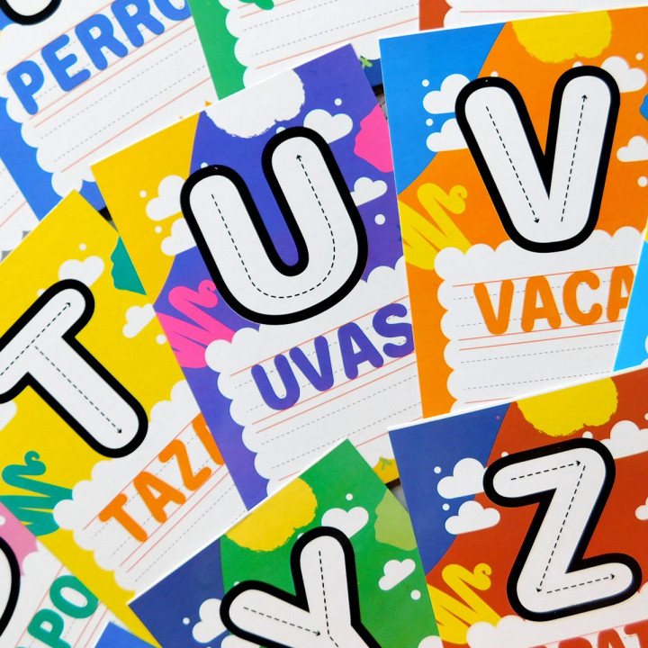 TARJETA CARTAS DIDACTICAS ABC CON FIBRON