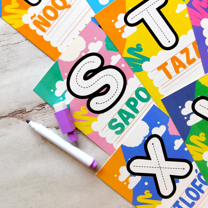 TARJETA CARTAS DIDACTICAS ABC CON FIBRON