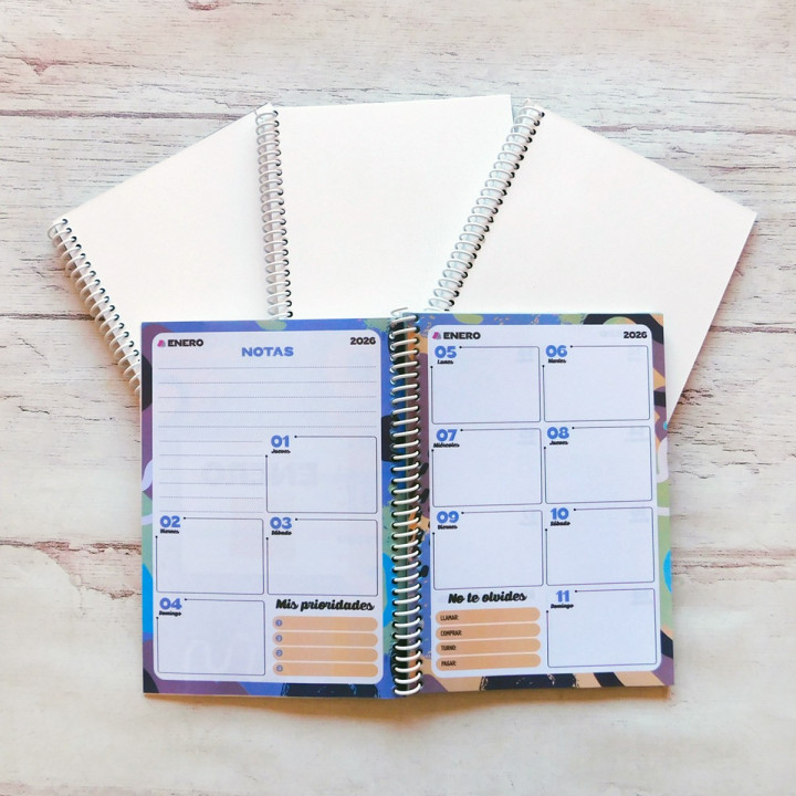 AGENDA A5 2026 SEMANAL FULL COLOR Sublimable