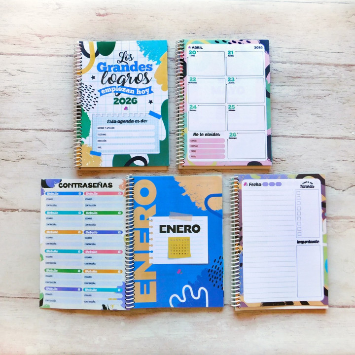 AGENDA A5 2026 SEMANAL FULL COLOR Sublimable