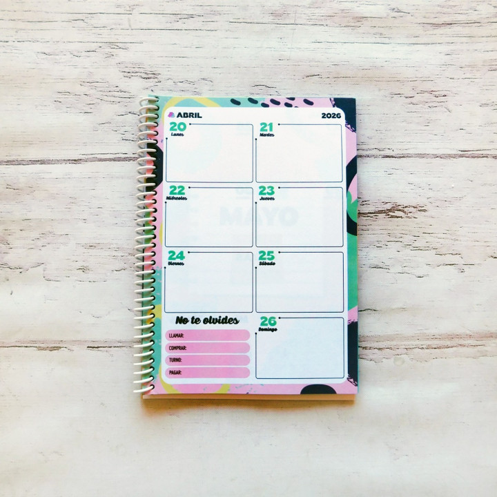 AGENDA A5 2026 SEMANAL FULL COLOR Sublimable