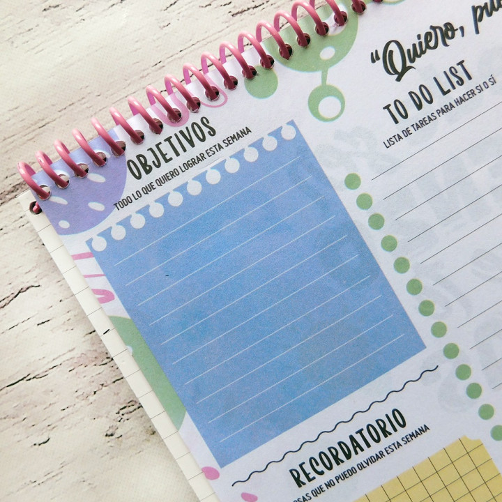 Planner Semanal Perpetua Anillado A4