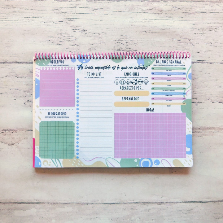 Planner Semanal Perpetua Anillado A4