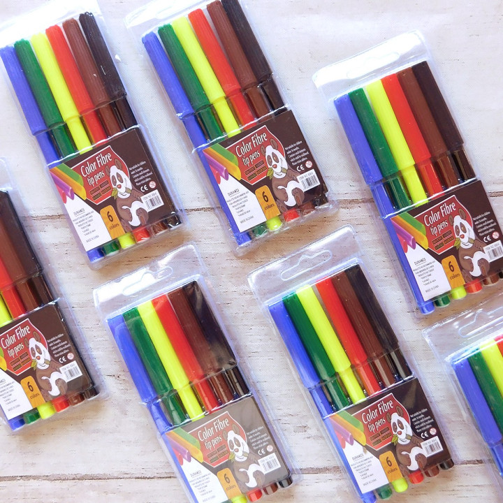 fibras de colores largas x6