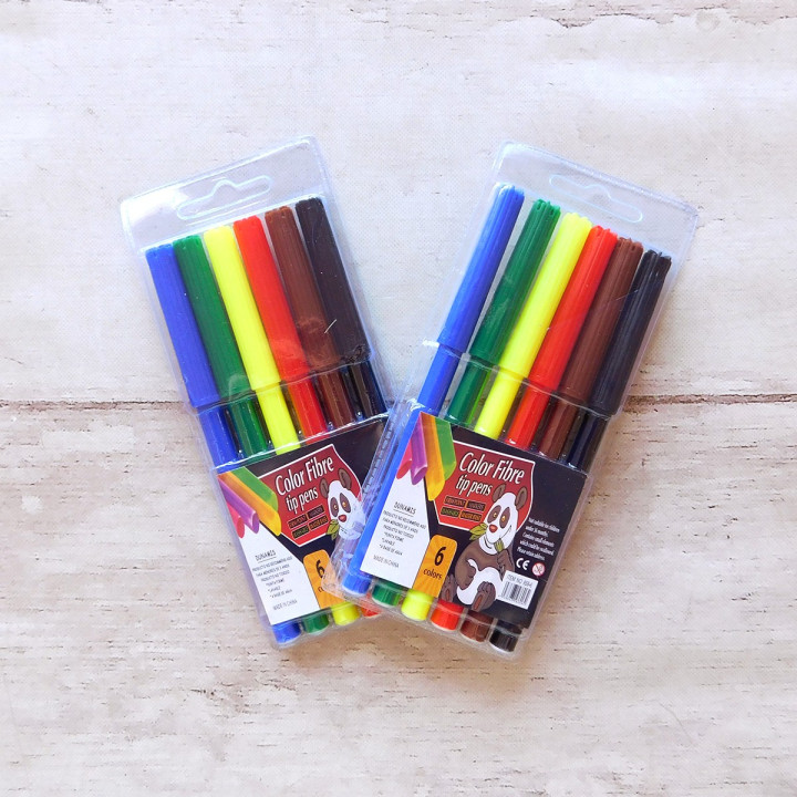 fibras de colores largas x6