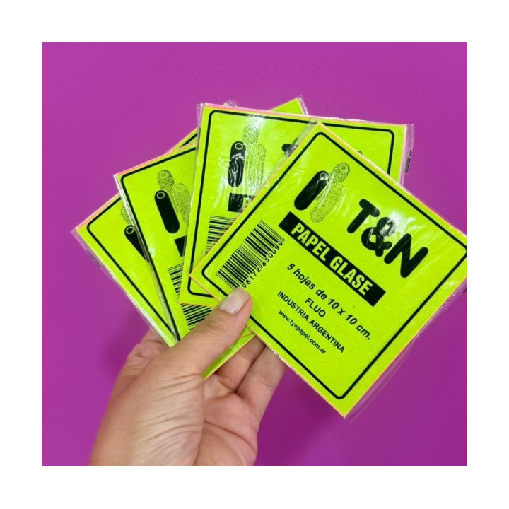 PAPEL GLASE FLUO X 10 HOJAS