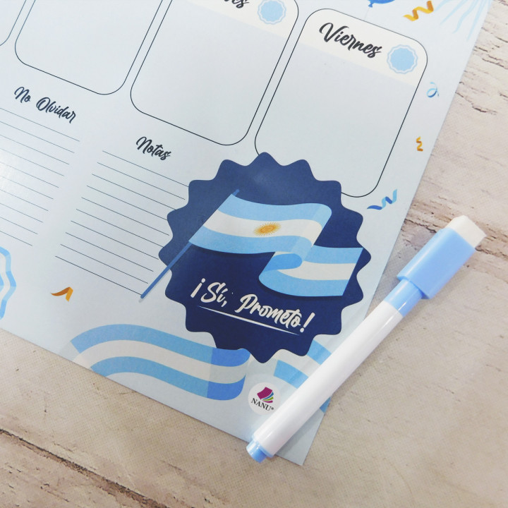 PIZARRA PLANNER SEMANAL IMANTADA TAM. A4 PROMESA A LA BANDERA