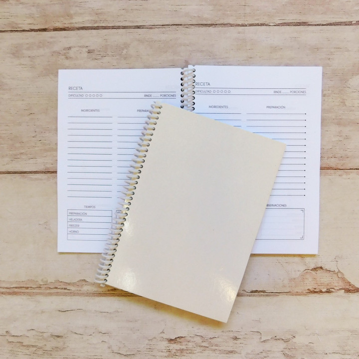 CUADERNO PARA RECETAS Int. B&N Sublimable