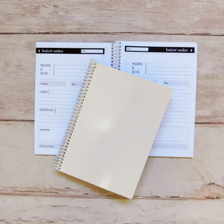 CUADERNO AGENDA DE EMBARAZO Int B&N Sublimable