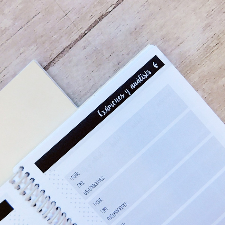 CUADERNO AGENDA DE EMBARAZO Int B&N Sublimable