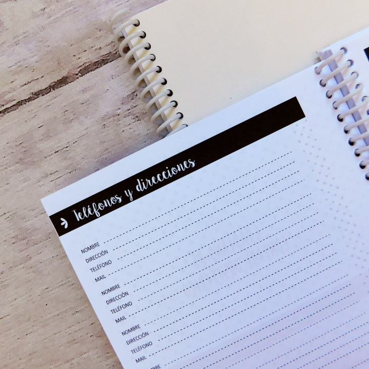 CUADERNO AGENDA DE EMBARAZO Int B&N Sublimable
