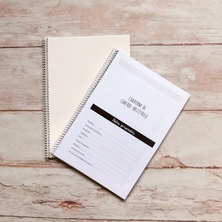CUADERNO AGENDA DE EMBARAZO Int B&N Sublimable